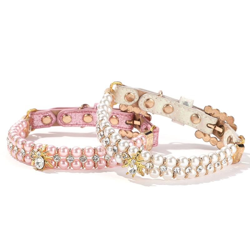 犬猫用 首輪 ネックレス 小型犬 中型犬 花柄 かわいい おしゃれ ペット用品 ピンク ホワイト