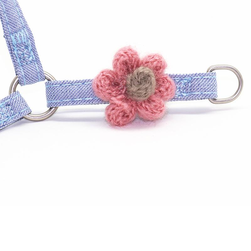 犬具 ハーネス リード 小型犬用 テディ ポメラニアン ペット 牽引ロープ 散歩ひも 犬用リード ポリエステル 綿 イエロー ピンク グレー コーヒー スカイブルー 通年(x3)