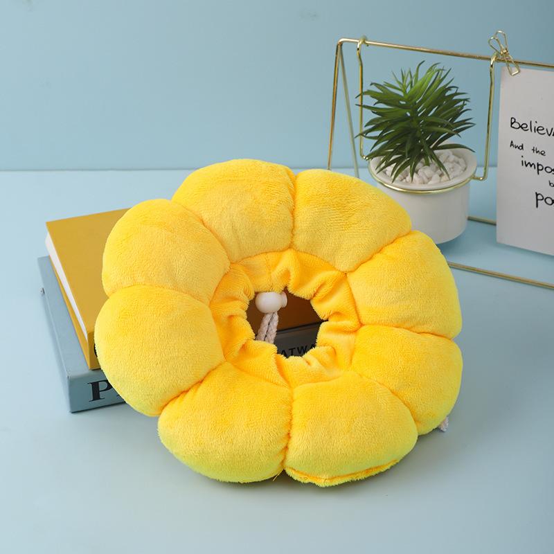 首輪 猫 レディース エリザベスカラー ひまわり柄 XS S M L 犬 傷舐め防止 噛み防止 避妊手術 怪我 ケガ