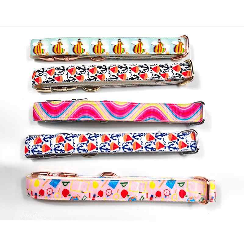 首輪 ペット用品 中型犬 大型犬用 ポリエステル製 犬用リード 花柄 犬用首輪 ペット首輪 M L(x100)