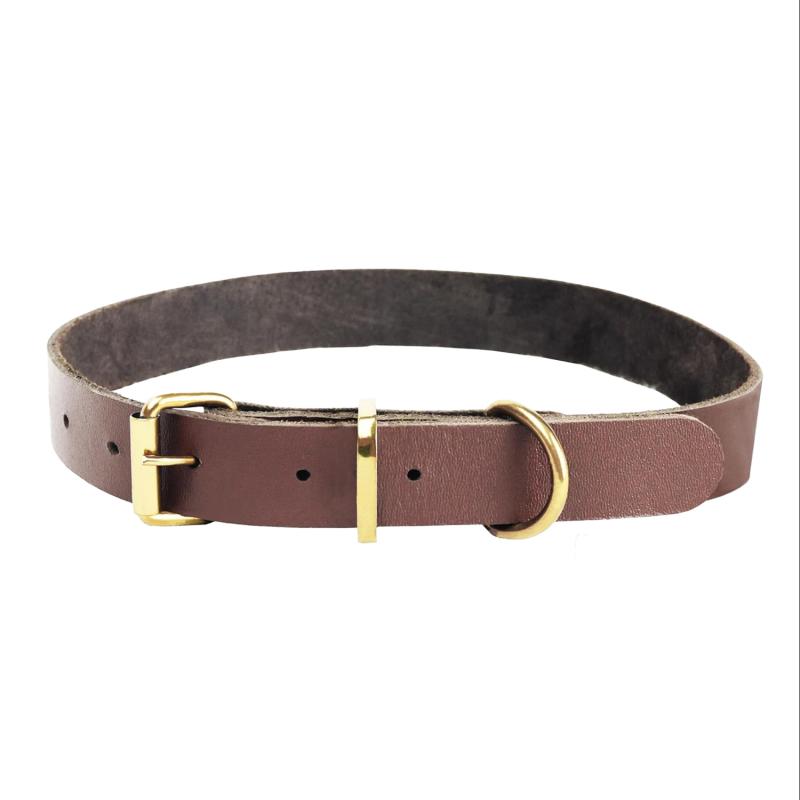 首輪 犬用 レザー 革 牛革 ペット用品 犬 猫 小型犬 中型犬 深棕色 ブラック(x5)