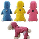 犬用レインコート フルカバー 四脚 小型犬 中型犬 防水 雨具 ペット服 テディ ボメラニアン PVC ポリエステル繊維 イエロー ブルー ピンク ブラック