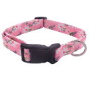 首輪 犬 猫用品 小型犬用 柔らかい布製 花柄 ピンク 小花柄 S M L