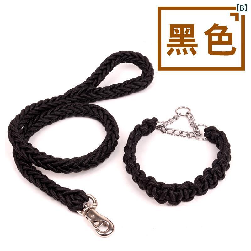 YKsakaiの首輪 リード セット 中型犬 大型犬 ナイロン 手編み ブラック ブルー レッド グリーン 15cm 25cm 30cm｜アングル3