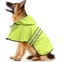 犬用レインコート 反射ストリップ付き 小型犬 中型犬 大型犬 コーギー ペット用 雨具 PVC素材 イエロー 蛍光黄緑 ブルー ローズレッド レッド
