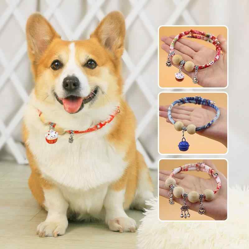 首輪 ペット用 犬 猫 駆除 虫除け ノミ ダニ 蚊 よけ 鈴付き 赤 ピンク 青 招き猫 長命鎖 無地 XXS XS S M L XL 小型犬 中型犬 大型犬(x2)