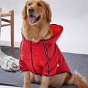犬用レインコート 中型犬 大型犬 小型犬 ペット用 雨具 反射テープ付き フード付き 防水加工 カジュアル ブラック イエロー レッド ブルー グレー(x3)