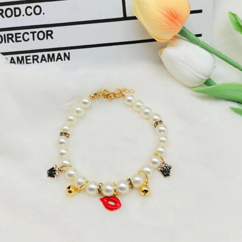 ペット用ネックレス 小型犬用 猫用 首輪 アクセサリー パール風 かわいい マルチーズ ヨークシャテリア..