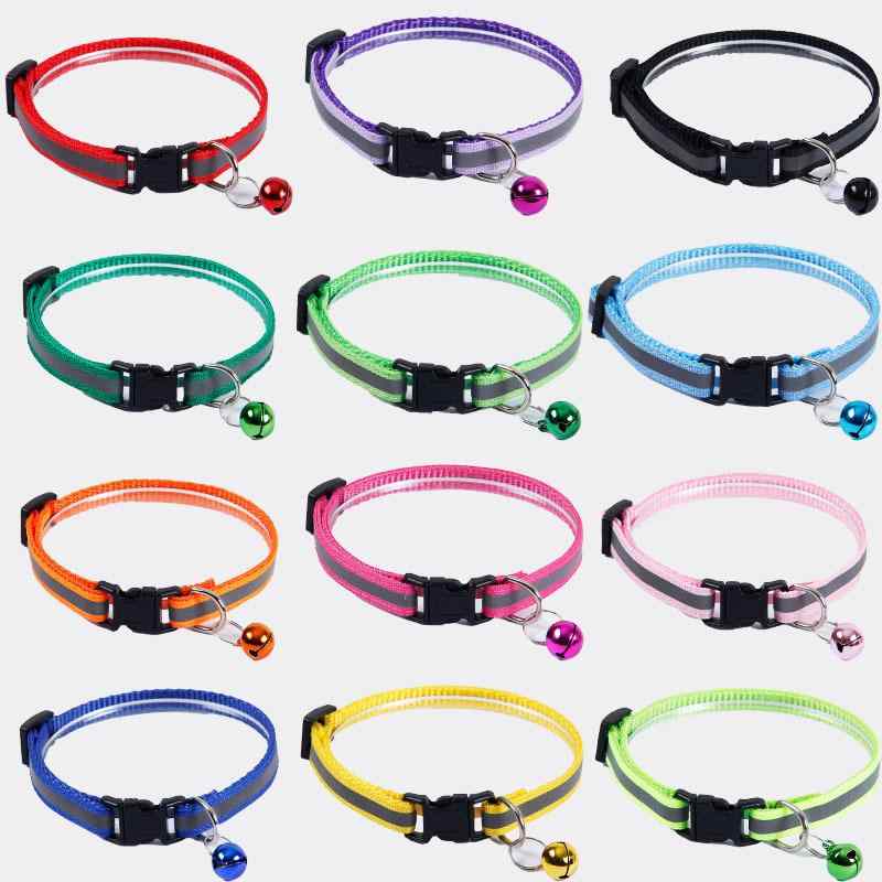 首輪 レディース メンズ ペット用品 犬 猫 反射材付き 迷子防止 小型 中型犬用 オールシーズン ブラック レッド ブルー イエロー ローズ ピンク グリーン...