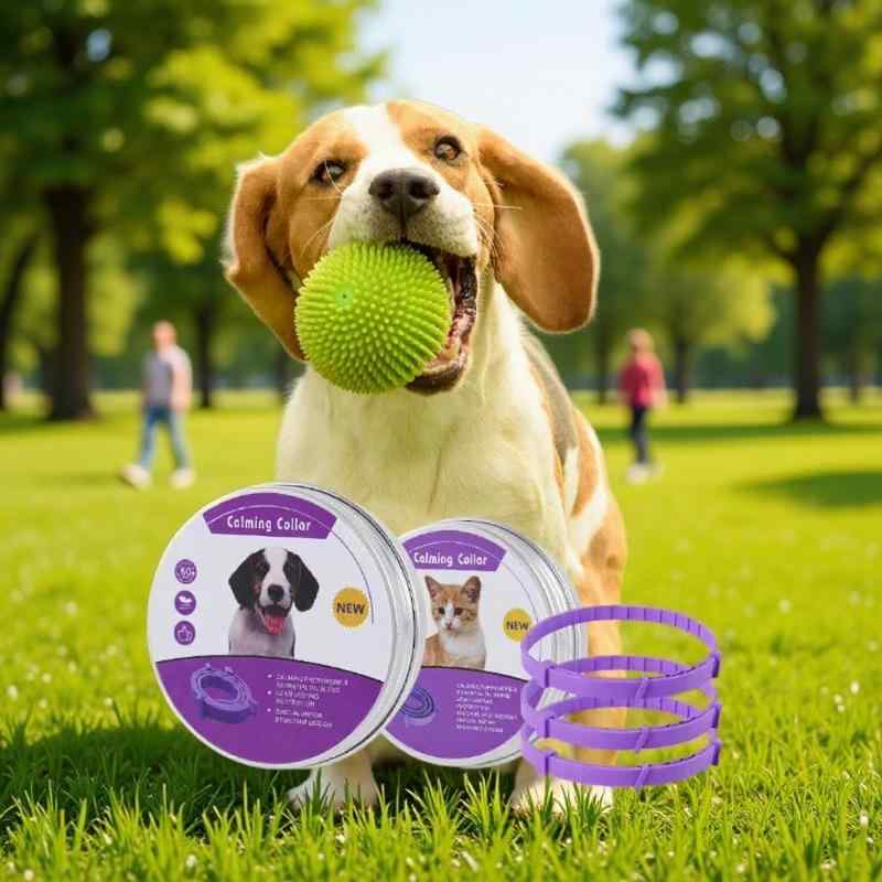 首輪 ペット用 犬 猫 鎮静 調節可能 ネックレス アクセサリー 紫 TPR カートン