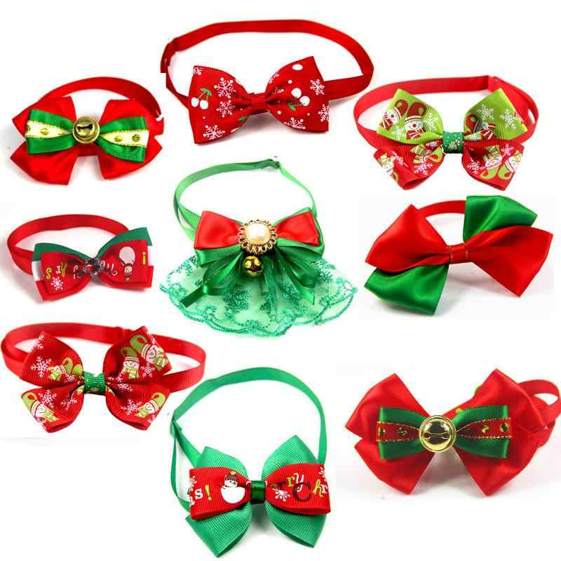 ペット用首輪 犬 猫 クリスマス柄 リボン チョーカー 犬用 猫用 アクセサリー 小型犬 中型犬 かわいい ..