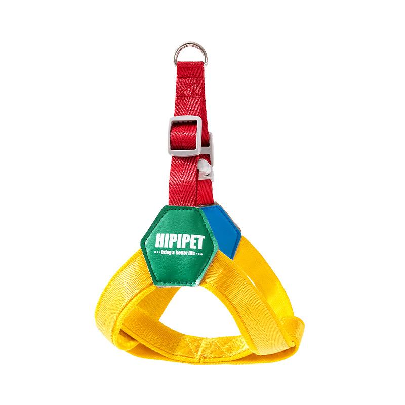 ハーネス 大型犬用 Y型 胴輪 散歩用 抜けにくい ポリエステル製 ロック黄 オリーヴブラウン