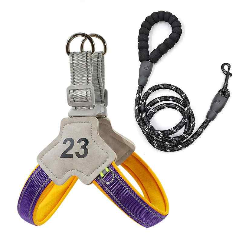 犬用ハーネス リード 小型犬 中型犬 胴輪 メッシュ 牽引ロープ ポリエステル 紫色 ブルー ブラック レッド 散歩 お出かけ 8-48斤(x2)