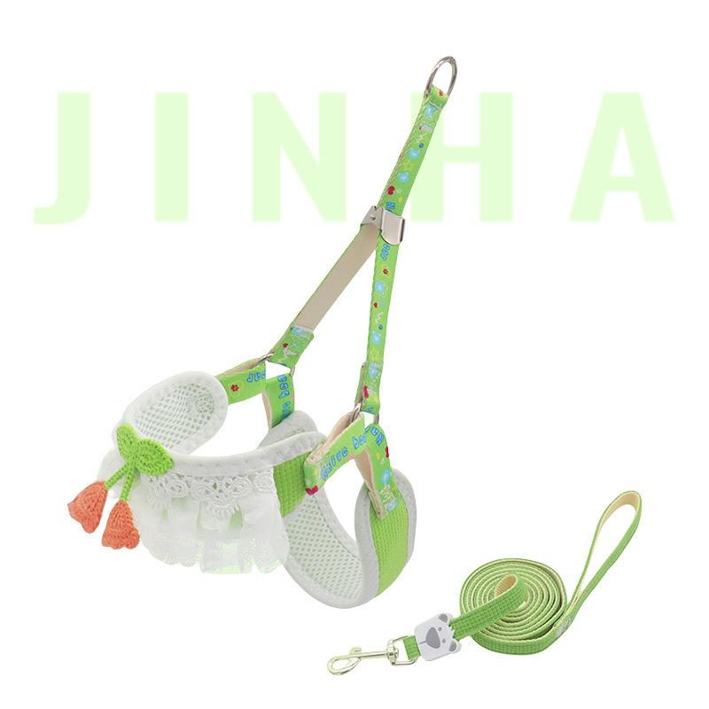 首輪 胴輪 リード 小型犬用 ビションフリーゼ テディ ポメラニアン ヨークシャーテリア 猫用 散歩ひも ピンク 太陽花柄 ブルー(x2)