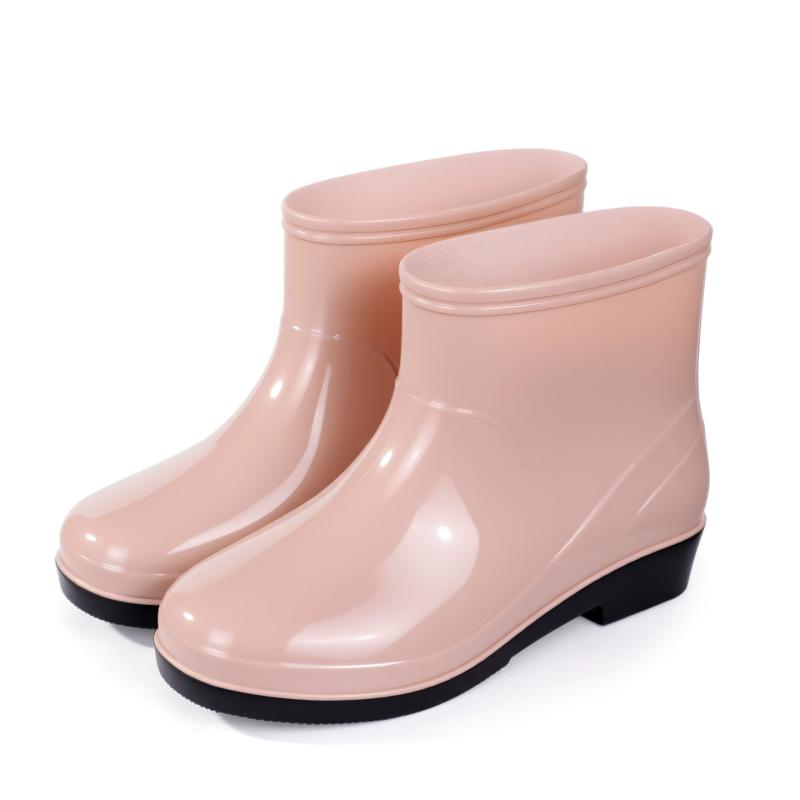 レインシューズ レディース 防水 滑り止め ショートブーツ 加厚 防寒 あったか 裏起毛 厨房 работ 工場 ワークブーツ カジュアル カーキ 墨緑 紫 黒