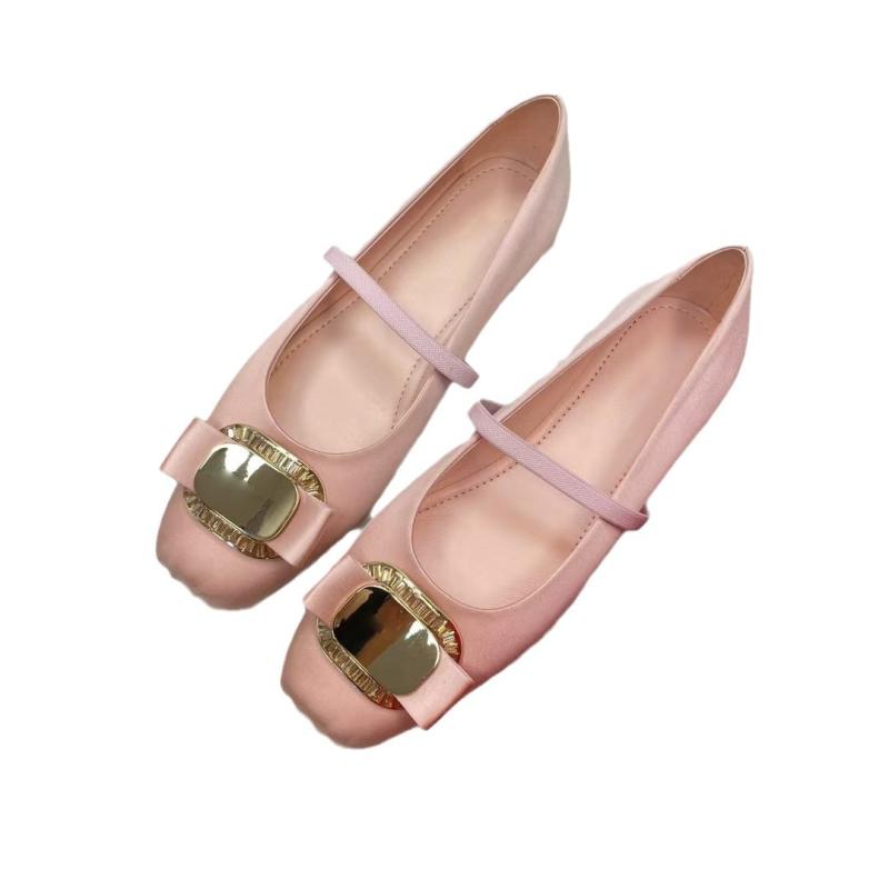 バレエシューズ レディース フラットシューズ スクエアトゥ ぺたんこ靴 スリッポン 配色 春夏 秋冬 真珠風 飾り レザー 革 ゴム底 履きやすい ローヒール