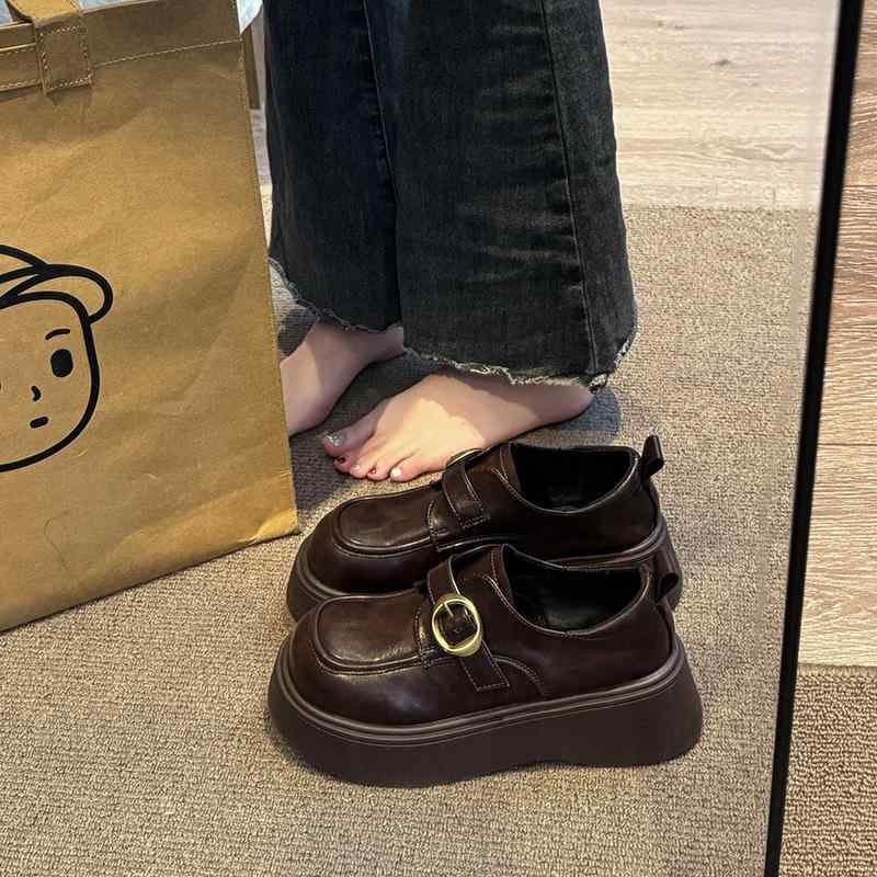 ローファー レディース 厚底 ローファー 学生靴 防水 学院風 マニッシュシューズ ラウンドトゥ フラットシューズ プレーントゥ 合皮 黒 ブラック ブラウン 春夏 秋冬