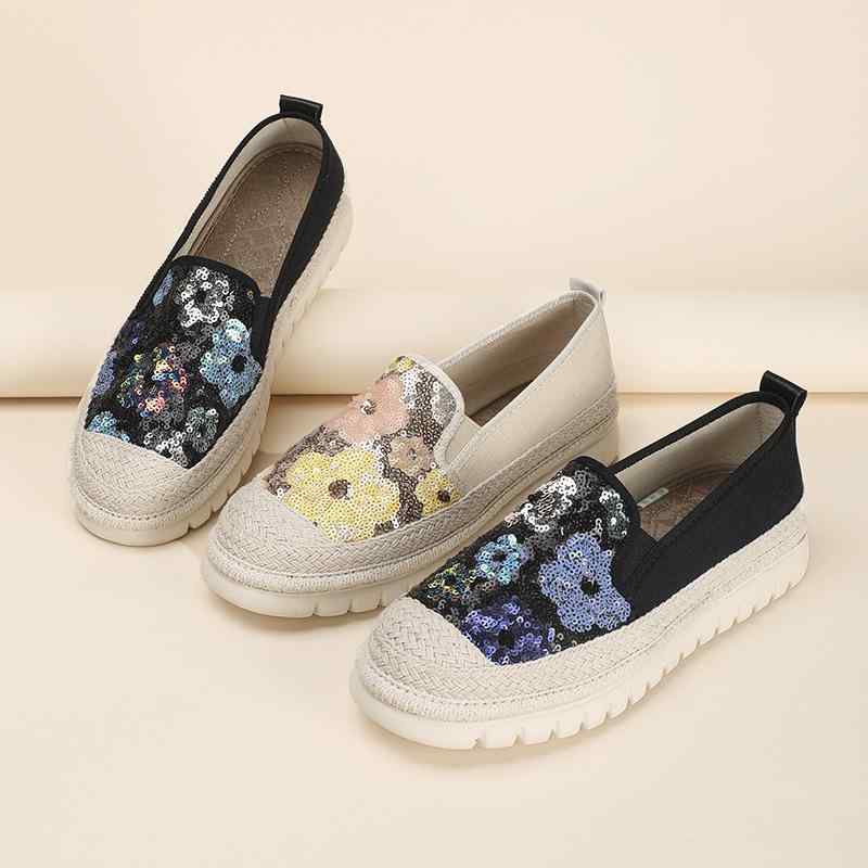 靴 レディース 漁夫靴 ぺたんこ靴 婦人靴 スリッポン ローヒール ラウンドトゥ フラットシューズ キャンバスシューズ 履きやすい 柔らかい 痛くなりにくい 歩きやすい 滑り止め付き 春夏 秋 黒 ブラック ベージュ