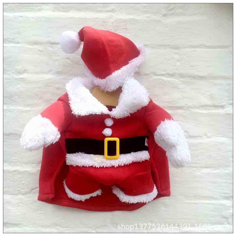 ペット用 クリスマス コスチューム 猫 犬 クリスマス衣装 サンタクロース 変身 立ち姿 二足歩行 ポリエステル 普段使い カジュアル レッド グリーン