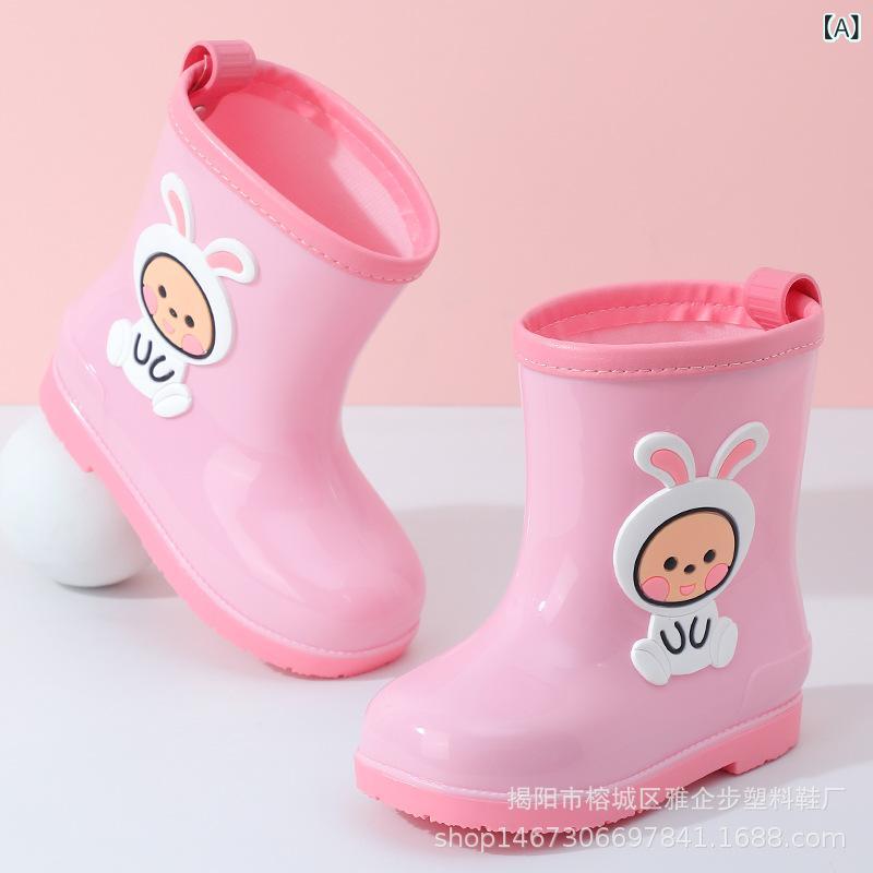 雨靴 キッズ 滑り止め 子供用 ベビー 水靴 かわいい 防水 保温 学生 ピンク系 紫