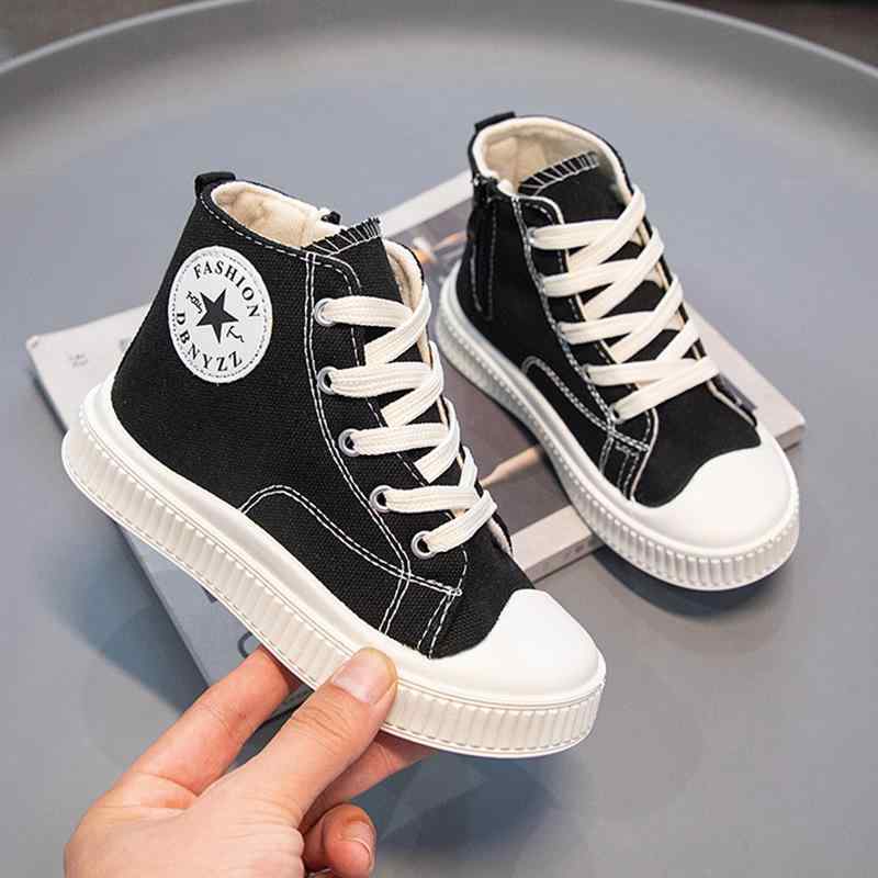 スニーカー キッズ 子供 男の子 女の子 高帮 帆布 スニーカー 運動靴 通学 普段使い 春秋 バイカラー