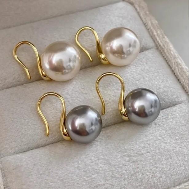 ピアス レディース S925 シルバー 真多麻 グレー パール イヤリング 豪華 ハイヒール 靴 シューズ ドロ..