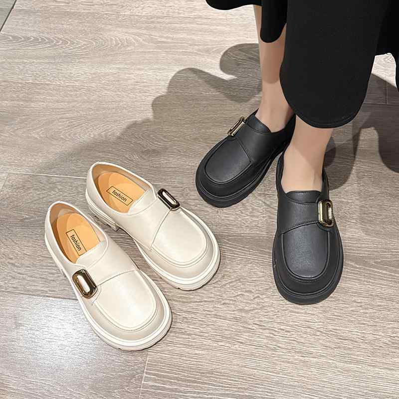 レインシューズ レディース ローファー 防水 ぺたんこ靴 歩きやすい 厚底 牛革 フラットシューズ 春夏 秋冬 ブラック ベージュ系(x2)