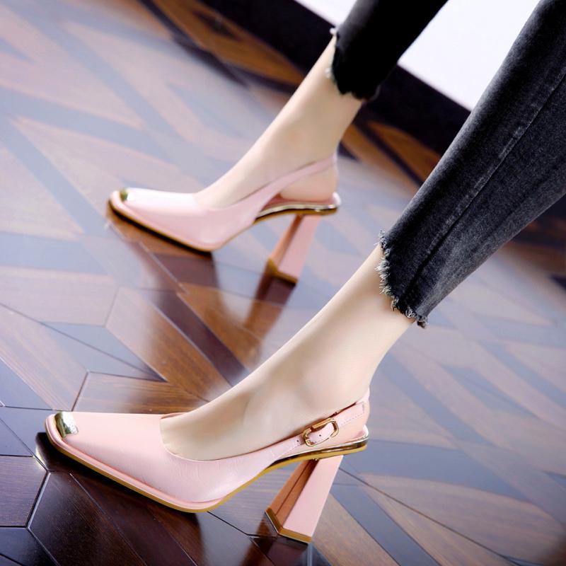 パンプス レディース 繊維 太ヒール ポインテッドトゥ スリッポン 無地 ミドルヒール チャンキーヒール ローヒール ブラック ベージュ ピンク系 春夏