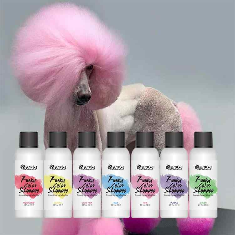 シャンプー 犬 猫用 一時染毛剤 ペット用 60ml 青 緑 ピンク 紫 赤 黄色