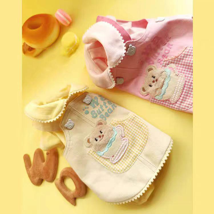 ペット用背心 秋冬 小型犬 マルチーズ ヨークシャテリア ポリエステル繊維 ドッグウェア かわいい小熊..