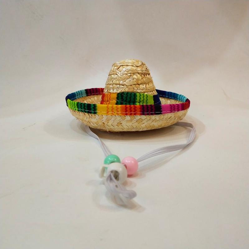 麦わら帽子犬猫用 メキシコ風 ハロウィン パーティー コスチューム アクセサリー ペット用 帽子 S 春秋..