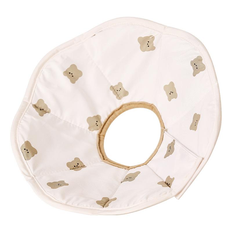 エリザベスカラー ペット用 猫用 幅広 犬用 傷舐め防止 噛み防止 調整可能 小型犬 中型犬 ポリエステル カートゥーン柄 白小熊 ピンク小熊 黄色小犬 XS S M L