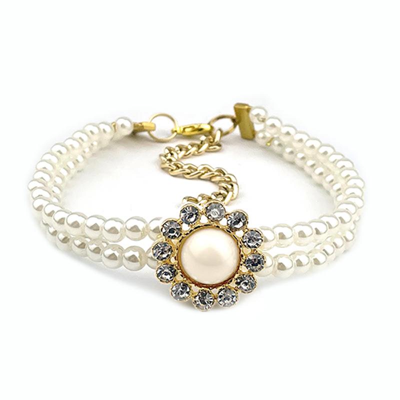 首輪 ネックレス ペット レディース XS S M サイズ 小型犬 猫 ラインストーン フェイクパール かわいい..