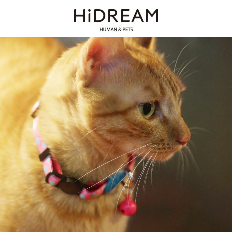 猫 首輪 チョーカー かわいい 猫柄 ポリエステル製 ペット用品 鈴付き レインボーカラー レッド(x10)