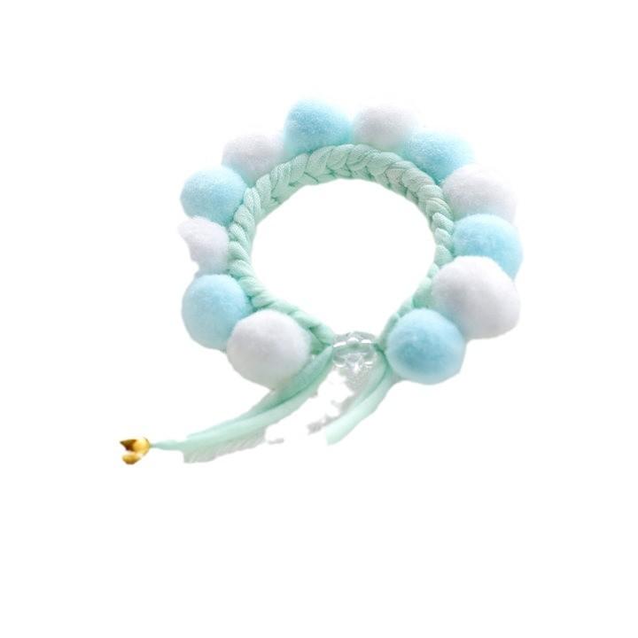 首輪 レディース ペット用品 手編み キャンディカラー 猫 小型犬 ネックレス 飾り マカロンカラー かわ..