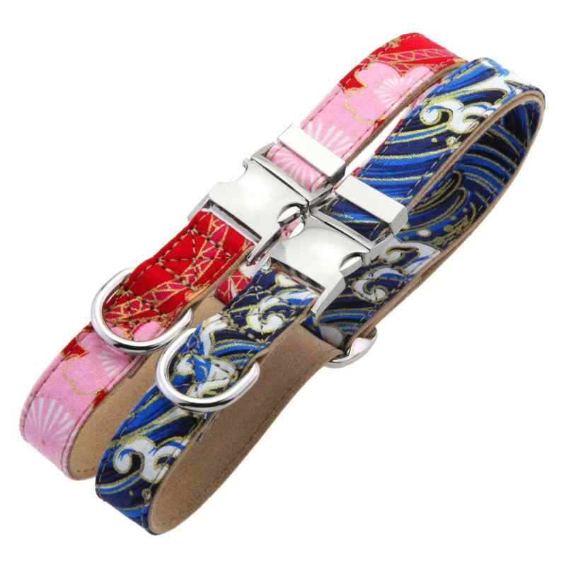 首輪 猫 レディース 花柄 ペット用品 纤合金 犬 調節可能 2cm幅 S M L ピンク レッド ブルー(x2)