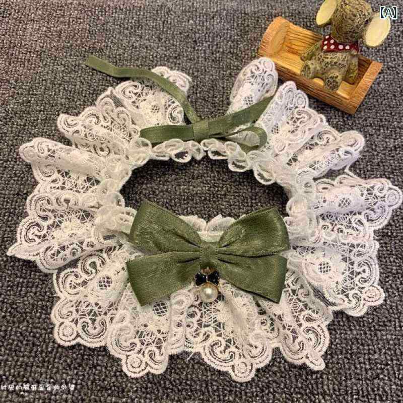 首輪 猫用・犬用 よだれかけ バンダナ スタイ アクセサリー 蝶結び柄 グリーン・レッド・ピンク ドット チェック 小型ペット