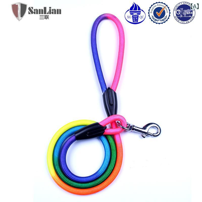 犬 リード 犬用 牽引ロープ カラフル 丸紐 ナイロン製 ペット用品 小型犬 中型犬 お散歩(x2)