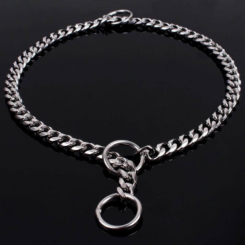 犬用首輪 ステンレス製 Pチェーン 無縫製 溶接 噛みつき防止 訓練用 チョークチェーン ペット用品 小型..