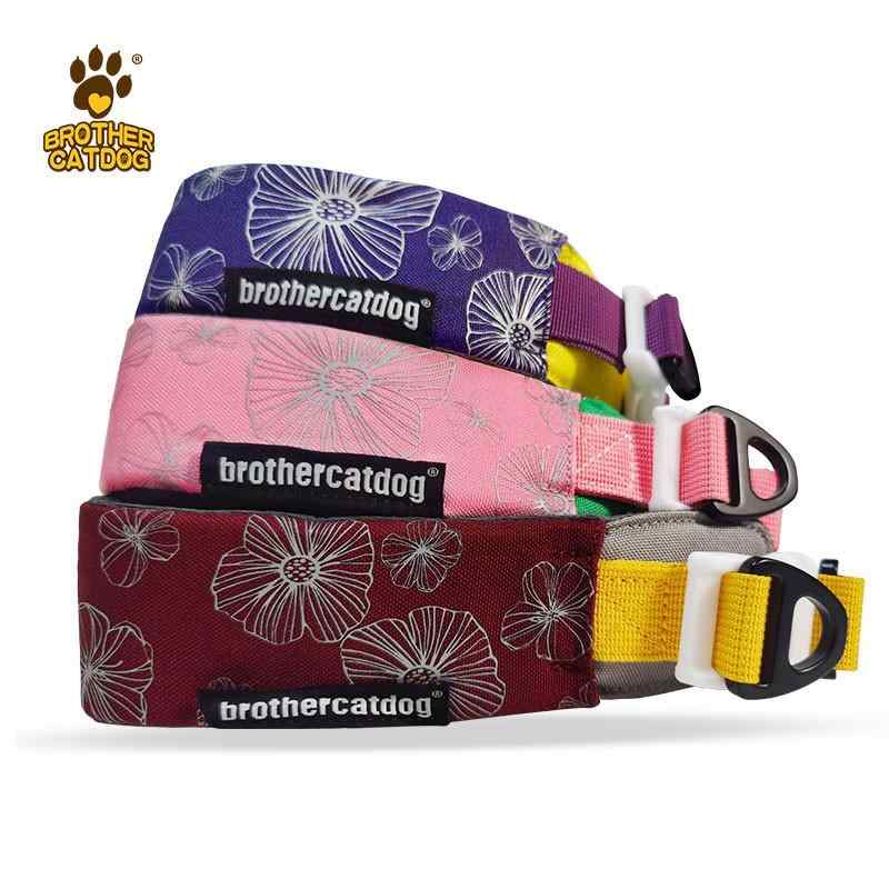 首輪 レディース メンズ 調節可能 花柄 猫 犬 ナイロン ペット 付け心地が良い 酒紅色 バービーピンク 葡萄紫 S M L