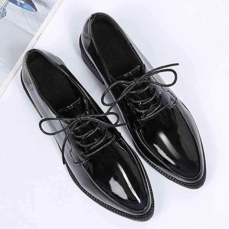 靴 レディース 学生 ローファー フラット ラウンドトゥ エナメル調 春夏 韓国 カジュアル スタンダード 婦人靴 黒