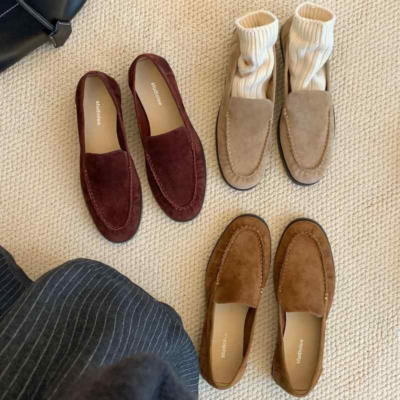 ローファー レディース 羊革 フラットシューズ スリッポン ぺたんこ靴 モカシン ラウンドトゥ ステッチ 春夏 秋冬 通勤 普段使い 旅行 デート