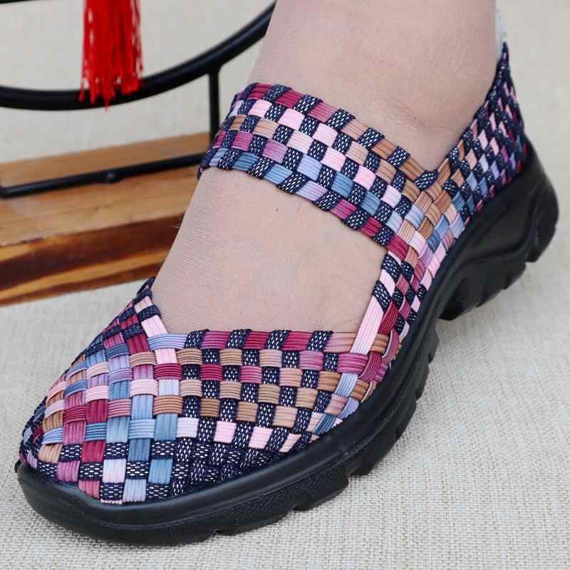 布靴 レディース 婦人靴 春夏 柔らかい底 伸縮性 ゴムバンド ママシューズ 快適 蒸れにくい 滑り止め ラウンドトゥ ローヒール ピンク系 ブルー