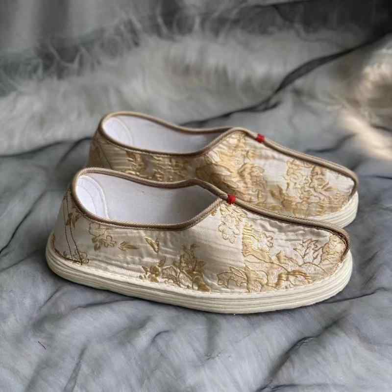布靴 レディース スリッポン ぺたんこ靴 ローヒール モカシン 柔らかい 通気性 春夏 カジュアル 普段使い マッサージ効果 ゴールド(x2)