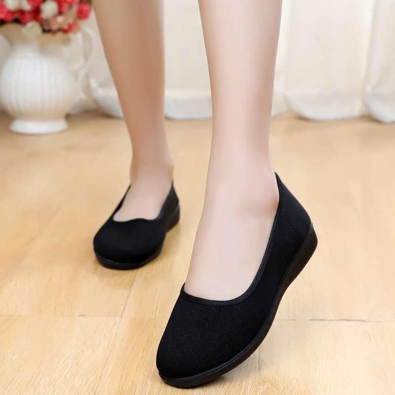 靴 レディース 婦人靴 コンフォート シューズ スリッポン ぺたんこ 柔らかい 高齢者 滑り止め 黒 ブラック ハイヒール 8cm以上 コットン 秋冬