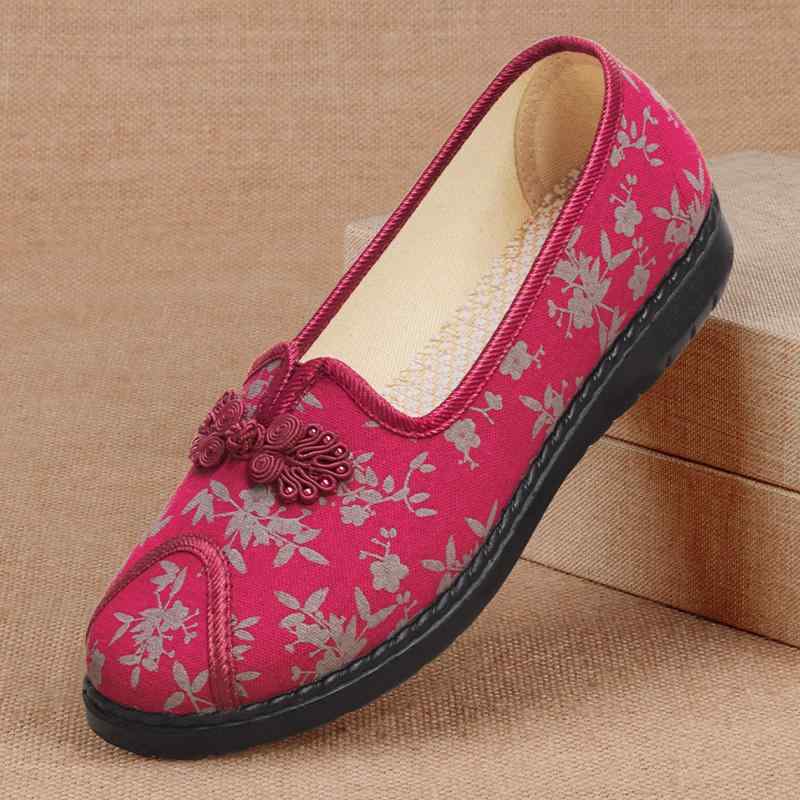 布靴 レディース 高齢者シューズ 転倒防止 滑り止め 柔らかい靴底 履きやすい 痛くなりにくい 歩きやすい 快適 普段使い 散歩 旅行 花柄 春夏
