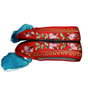 刺繍靴 レディース フラット底 彩色 演劇 花旦 京劇 越劇 青衣 新婦 レトロ 映画 ドラマ 布製 ラウンドトゥ フラットヒール パンプス レッド ブルー ピンク グリーン イエロー パープル ホワイト