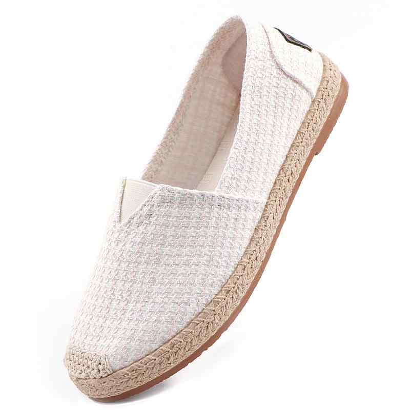 靴 レディース 布靴 スリッポン ぺたんこ靴 ローヒール カジュアル 漁夫靴 キャンバス 柔らかい 通気性 ストライプ柄 ラウンドトゥ 春夏 秋冬 ベージュ ブラック(x2)
