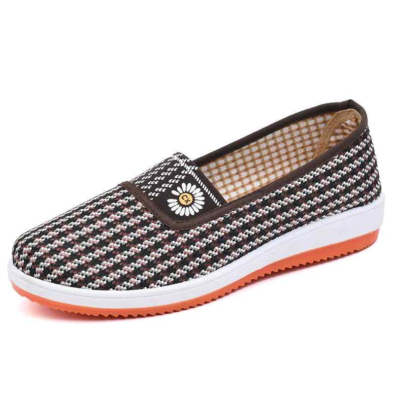 レディース 布靴 スリッポン 高齢者 婦人靴 フラット ローヒール ラウンドトゥ 春夏秋 花柄 通気性 普段使い 散歩 履きやすい textiles 黒 ブラック 赤 レッド
