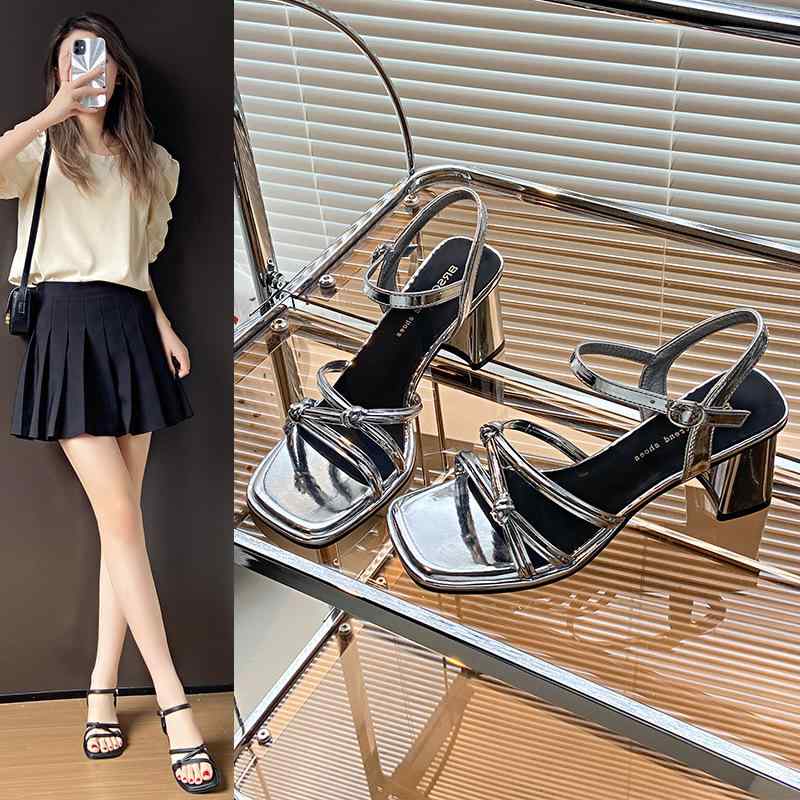 サンダル レディース シルバー シルバー ハイヒール T字 ストラップ 魚口 繊維 靴 通勤 パーティー キャバクラ 春夏 ブラック ベージュ